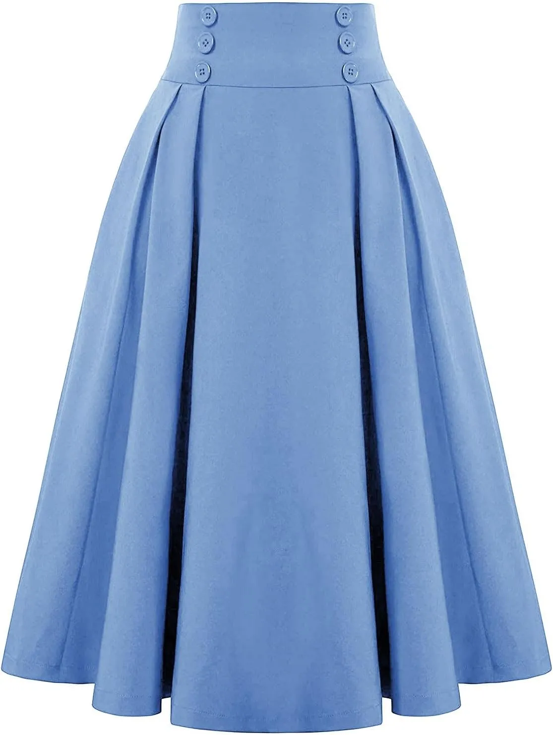 Womens Vinatge Skirts A Line Swing Skirt High Waist Midi Skirts Elegant Maxi Skirts Dressy Skirt Elastic Summer Skirt