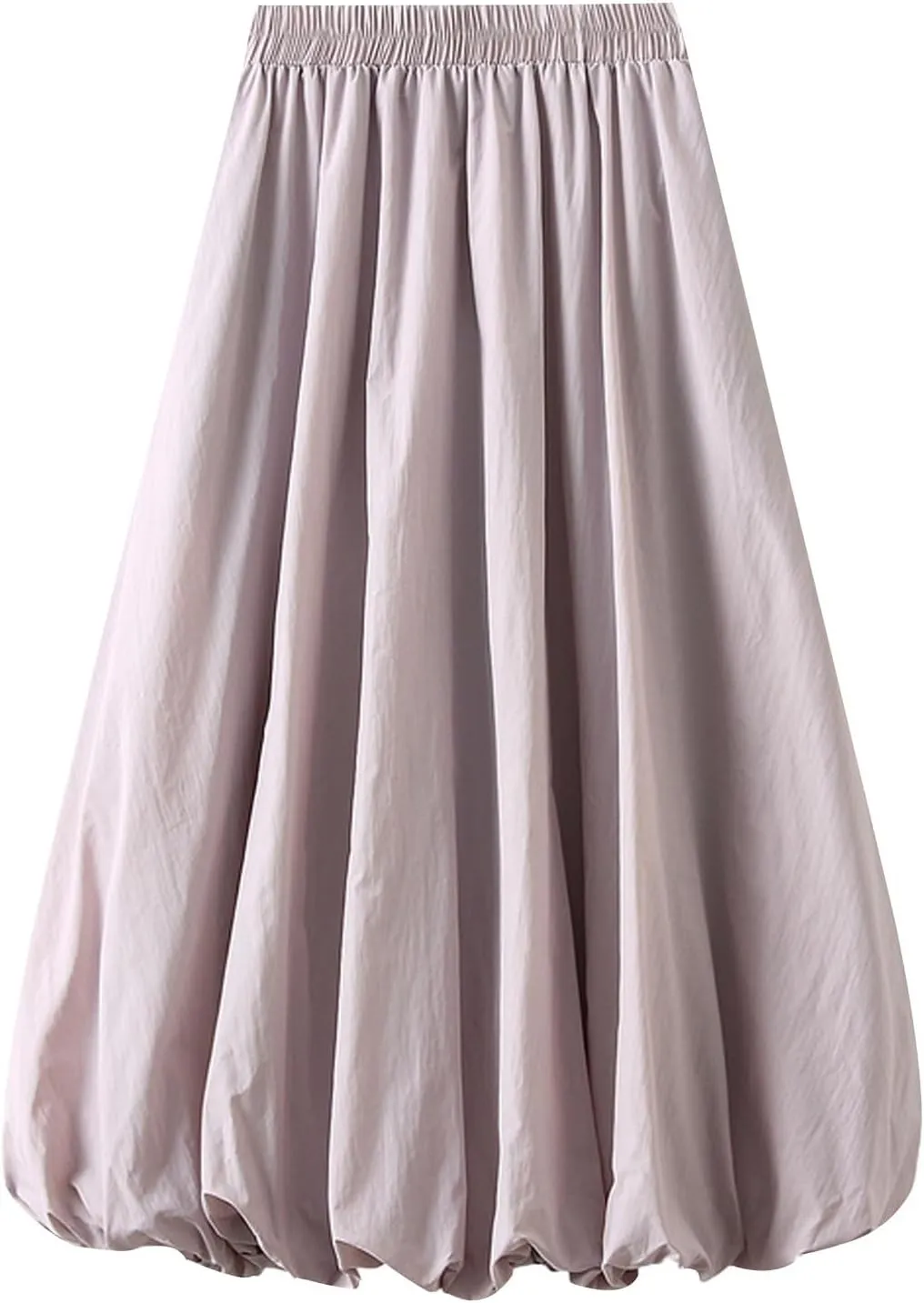 Womens Y2k Bubble Skirt Elastic High Waist A Line Long Skirts Casual Loose Ruffle Pleated Midi Long Flowy A-Line Skirt
